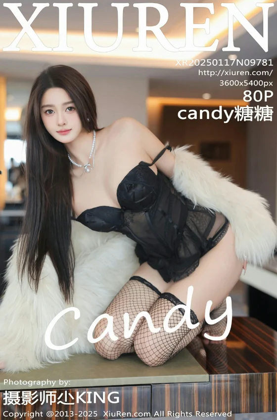 [XiuRen秀人网] 2025.01.17 No.9781 candy糖糖 黑色情趣内衣 黑色网袜 性感写真 [80+1P]