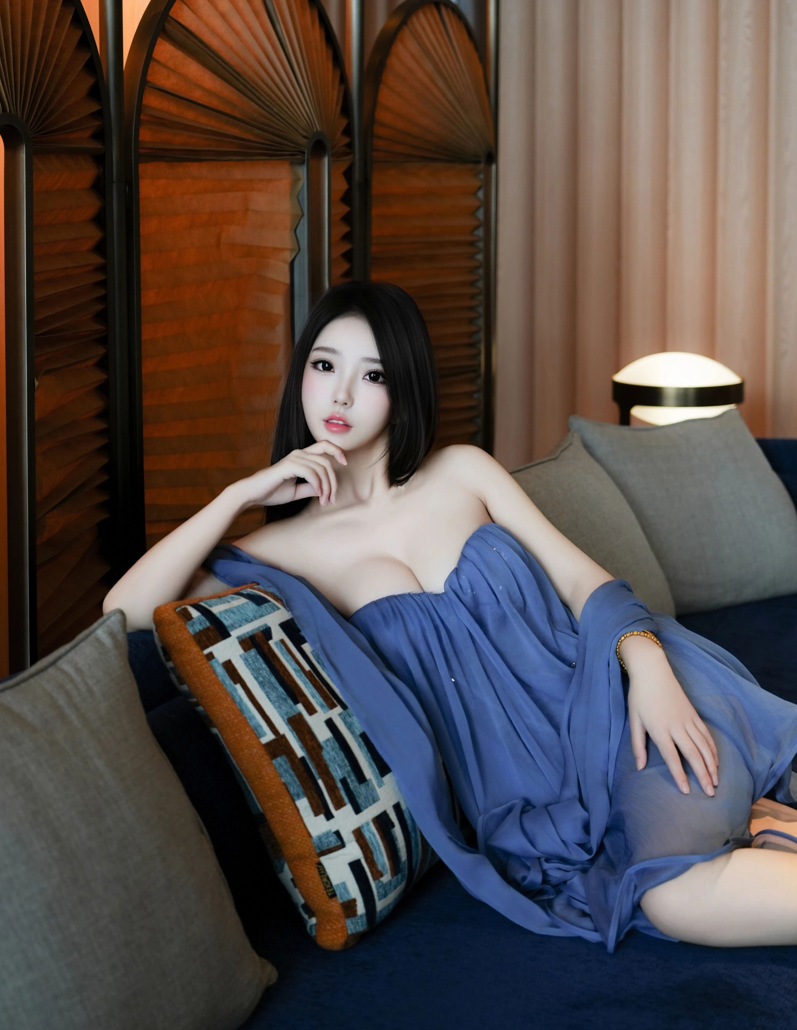 [XiuRen秀人网] 2025.11.14 No.10988 烧烧小桃 蓝色连衣短裙 性感写真 [52+1P]