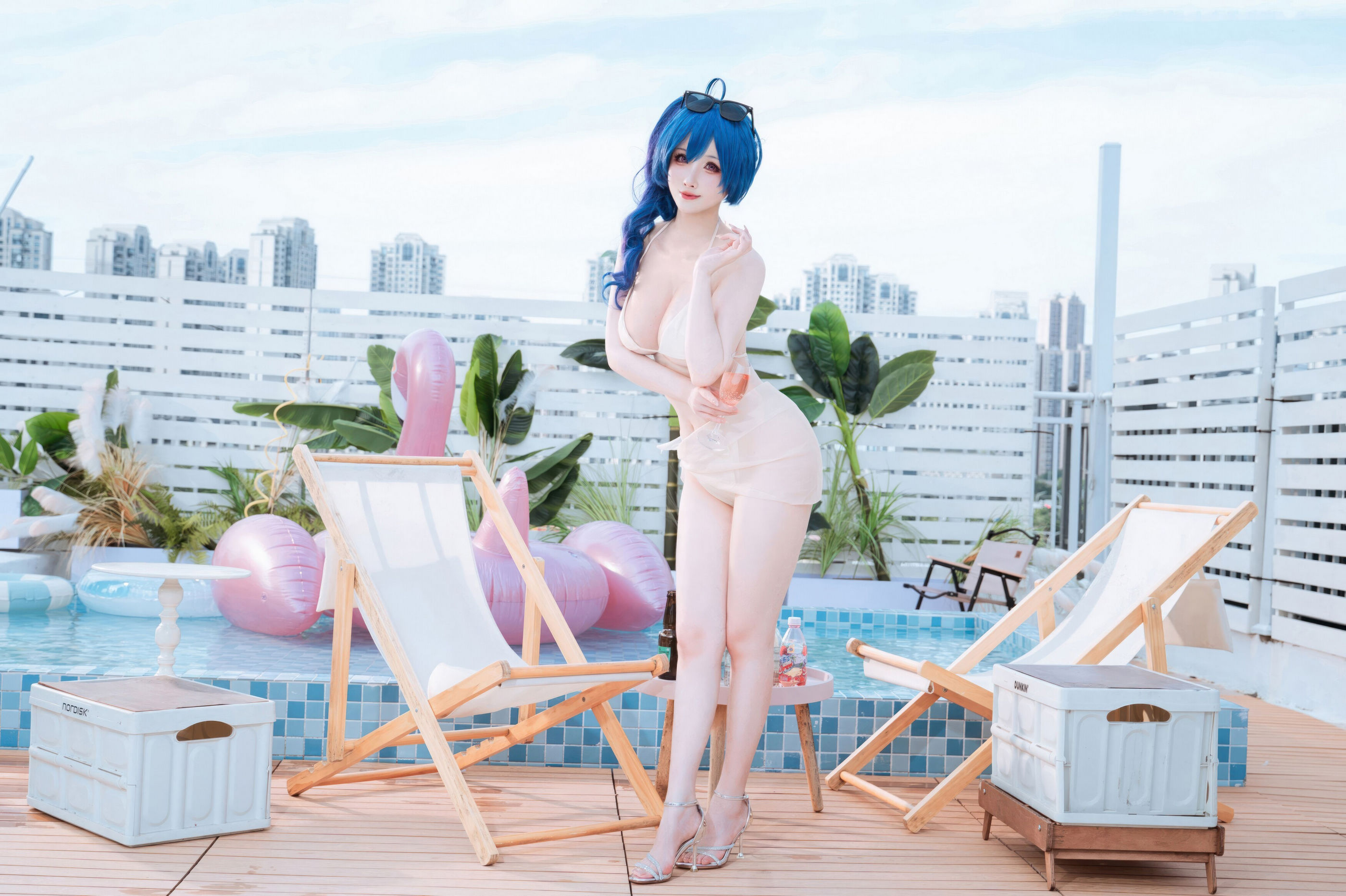 [COSPLAY]rioko凉凉子 – 圣路易斯 香槟色比基尼
