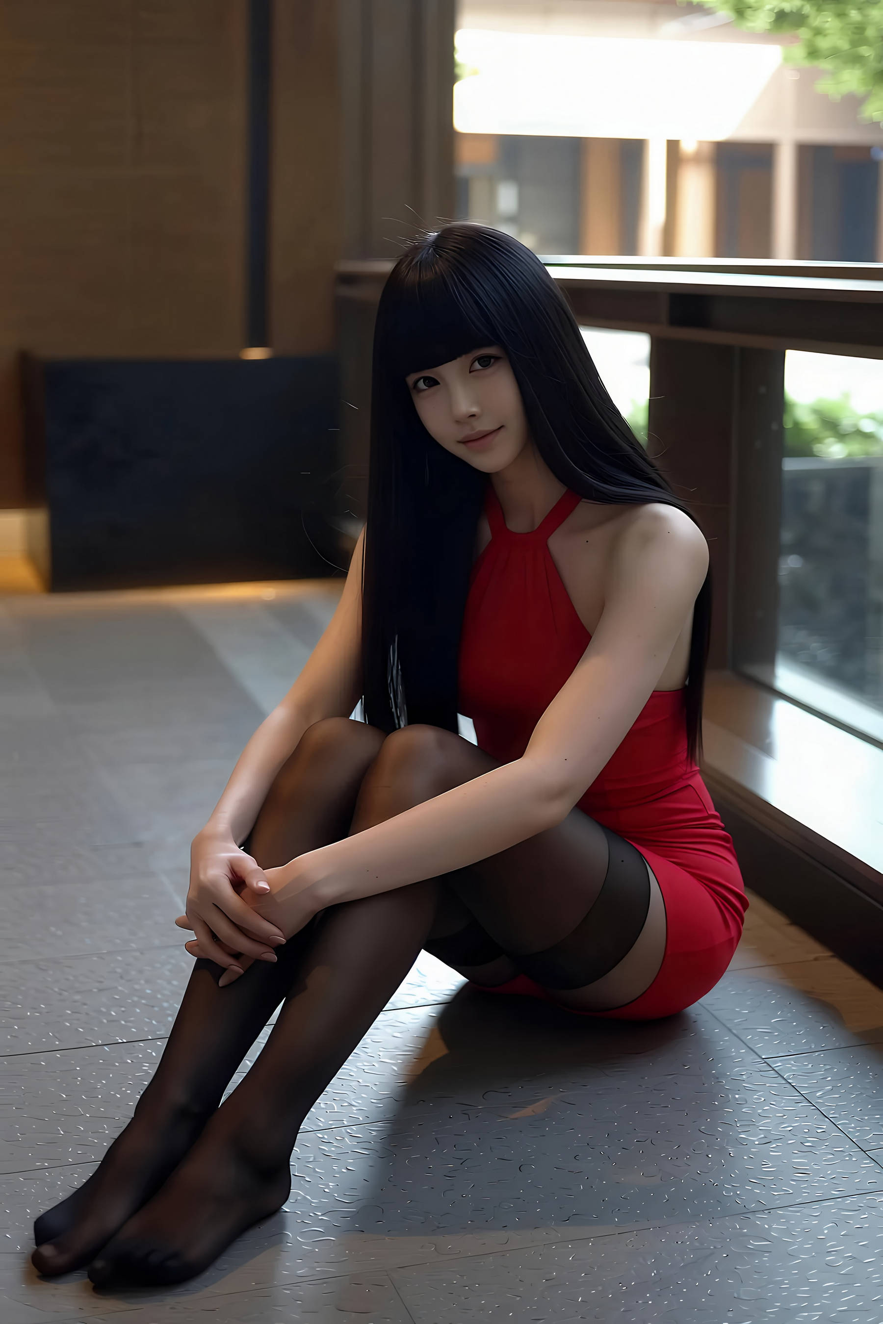[AiGirl] 伍格格 黑丝红裙 [77P]
