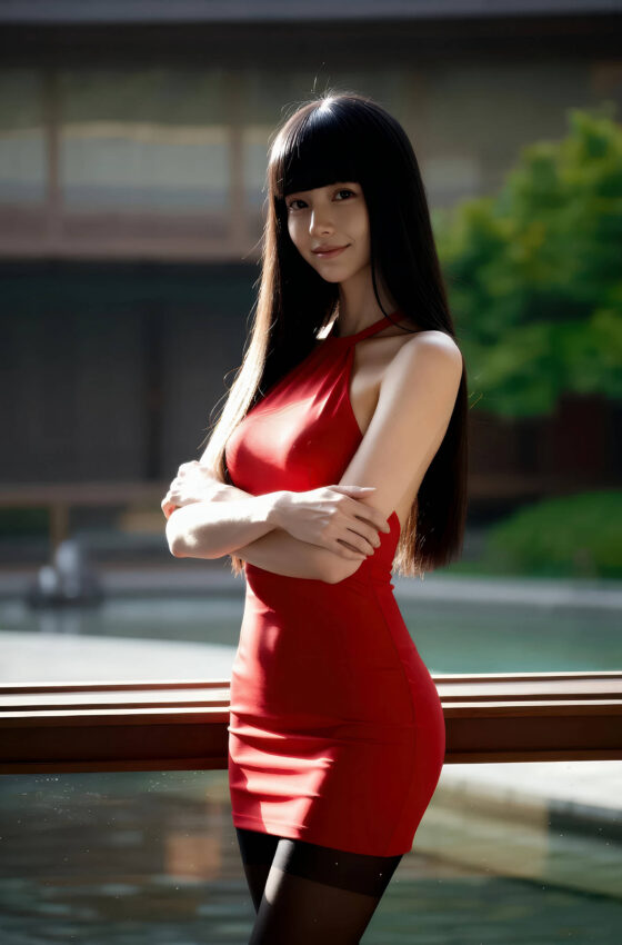 [AiGirl] 伍格格 黑丝红裙 [77P]